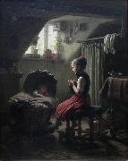 Johann Georg Meyer Little Housewife Germany oil painting artist